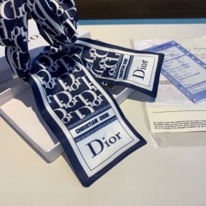 Christian Dior Oblique Twilly Scarf 120cm Fall/Winter 2020 Collection - Image 7