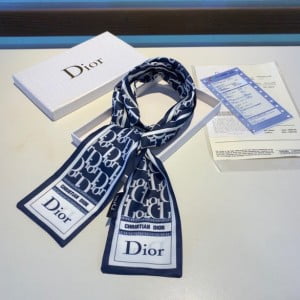 Christian Dior Oblique Twilly Scarf 120cm Fall/Winter 2020 Collection - Image 8