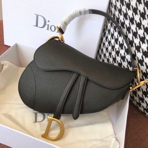 Christian Dior Saddle Bag 25cm Grained Calfskin Canvas Spring/Summer 2020 Collection - Image 3