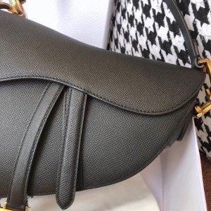 Christian Dior Saddle Bag 25cm Grained Calfskin Canvas Spring/Summer 2020 Collection - Image 4