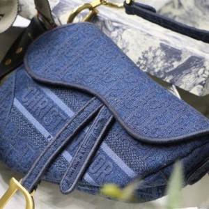 Christian Dior Saddle Bag 25cm Oblique Embroidered Canvas Spring/Summer 2020 Collection - Image 5