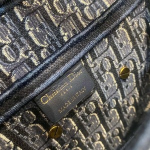 Christian Dior Saddle Bag 25cm Oblique Velvet Embroidered Canvas Gold Hardware Canvas Fall/Winter 2020 Collection - Image 8