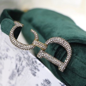 Christian Dior Velvet Saddle Bag with Crystal Rhinestones 20cm Spring/Summer 2020 Collection - Image 5