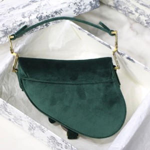 Christian Dior Velvet Saddle Bag with Crystal Rhinestones 20cm Spring/Summer 2020 Collection - Image 7