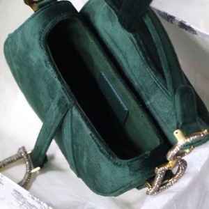Christian Dior Velvet Saddle Bag with Crystal Rhinestones 20cm Spring/Summer 2020 Collection - Image 8