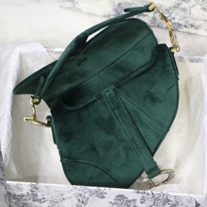 Christian Dior Velvet Saddle Bag with Crystal Rhinestones 20cm Spring/Summer 2020 Collection - Image 9