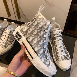 Christian Dior x KAWS Dior Oblique B23 Converse Hi-Top Sneakers Calfskin Leather Spring/Summer 2019 Collection - Image 3