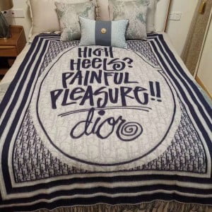 Christian Dior x Shawn Stussy High Heels Painful Pleasure Tassel Wool Jacquard Throw Blanket - Image 4