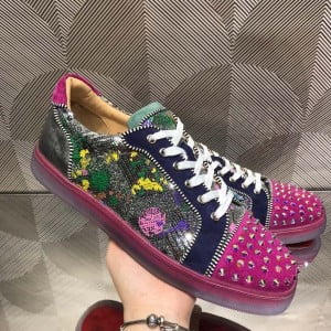 Christian Louboutin Lou Spike Low-Top Mens Sneakers Calfskin Leather Fall/Winter 2021 Collection - Image 3