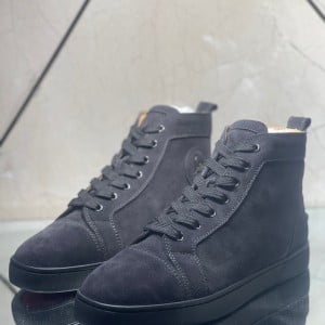 Christian Louboutin Louis Flat High-Top Mens Sneakers Suede/Calfskin Leather Fall/Winter 2021 Collection - Image 3