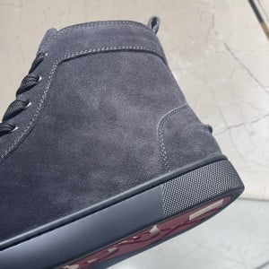 Christian Louboutin Louis Flat High-Top Mens Sneakers Suede/Calfskin Leather Fall/Winter 2021 Collection - Image 7
