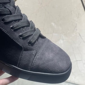Christian Louboutin Louis Flat High-Top Mens Sneakers Suede/Calfskin Leather Fall/Winter 2021 Collection - Image 9