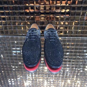 Christian Louboutin Strass Mens Lace Up Loafers Calfskin Leather Fall/Winter 2021 Collection - Image 3