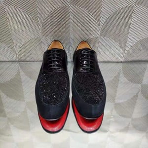 Christian Louboutin Strass Mens Lace Up Loafers Calfskin Leather Fall/Winter 2021 Collection - Image 4