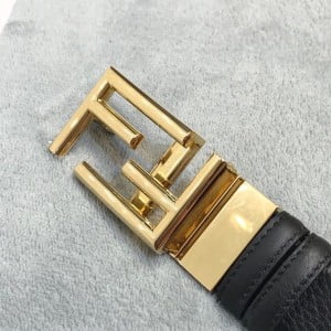 Fendi FF Logo 3.5CM Belt Gold Hardware Calfskin Leather Fall/Winter 2020 Collection - Image 4
