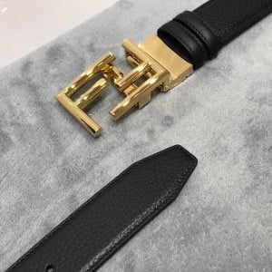 Fendi FF Logo 3.5CM Belt Gold Hardware Calfskin Leather Fall/Winter 2020 Collection - Image 6