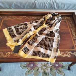 Fendi FF Logo Silk Shawl Scarf 200cm Fall/Winter 2020 Collection - Image 3