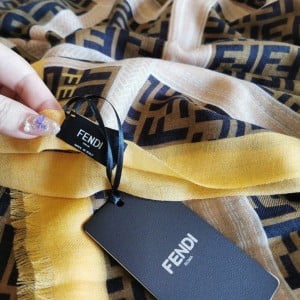 Fendi FF Logo Silk Shawl Scarf 200cm Fall/Winter 2020 Collection - Image 4