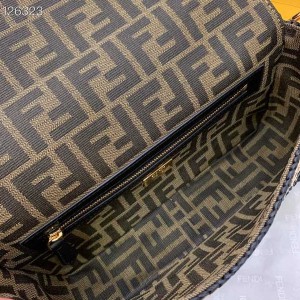 Fendi Ratan Woven Interlace Canvas Baguette Bag 26cm Fall/Winter 2020 Collection - Image 6