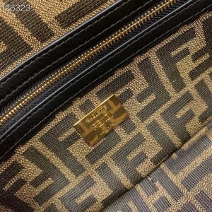 Fendi Ratan Woven Interlace Canvas Baguette Bag 26cm Fall/Winter 2020 Collection - Image 8