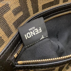 Fendi Ratan Woven Interlace Canvas Baguette Bag 26cm Fall/Winter 2020 Collection - Image 9
