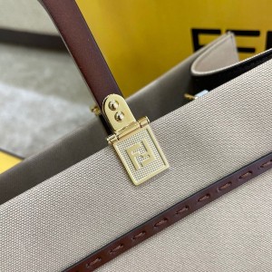 Fendi Sunshine Shopper Tote Bag 35cm Canvas/Calfskin Leather Spring/Summer 2021 Collection - Image 4