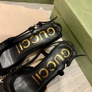 Gucci Crystal Embellished Mesh Pumps Calfskin Leather Fall/Winter 2021 Collection - Image 8