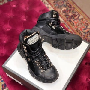 Gucci Flashtrek GG Hightop Sneakers Calfskin Leather Fall/Winter 2019 Collection - Image 8