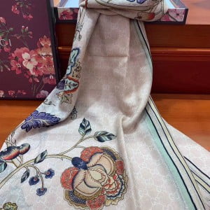 Gucci Floral Jacquard Cashmere Scarf 200cm Fall/Winter 2019 Collection - Image 3