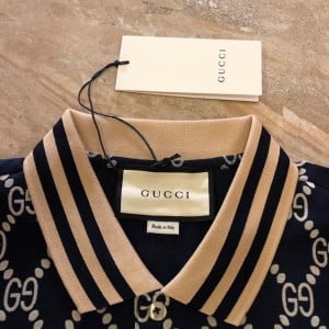 Gucci GG Logo Embroidered Polo Mens Cotton Shirt Spring/Summer 2020 Collection - Image 3