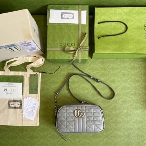 Gucci GG Marmont Small Matelassé Shoulder Bag 24cm 447632 Matelassé Calfskin Leather Spring/Summer 2022 Collection - Image 9