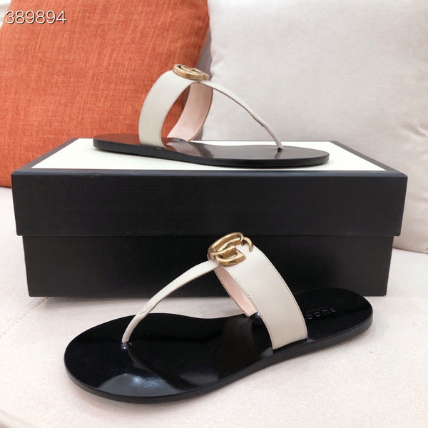 Gucci GG Thong Sandals Calfskin Leather Fall/Winter 2021 Collection Size
