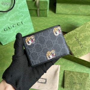 Gucci GG Tiger Bi-Fold Wallet 10cm ‎428726 Smooth Calfskin Leather Spring/Summer 2022 Collection - Image 3