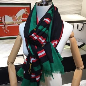 Gucci Horsebit Silk Shawl Scarf 200cm Fall/Winter 2020 Collection - Image 3