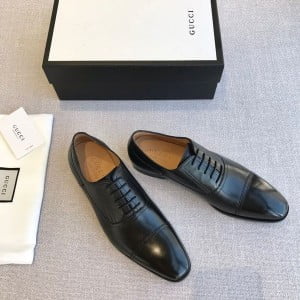 Gucci Lace Up Mens Dress Shoes Calfskin Leather Spring/Summer 2020 Collection - Image 4