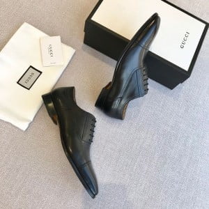 Gucci Lace Up Mens Dress Shoes Calfskin Leather Spring/Summer 2020 Collection - Image 5