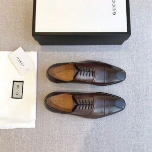 Gucci Lace Up Mens Dress Shoes Calfskin Leather Spring/Summer 2020 Collection - Image 6