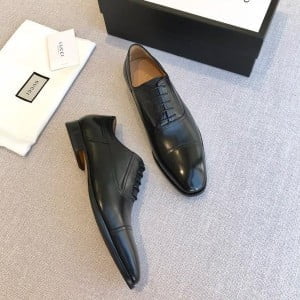 Gucci Lace Up Mens Dress Shoes Calfskin Leather Spring/Summer 2020 Collection - Image 6