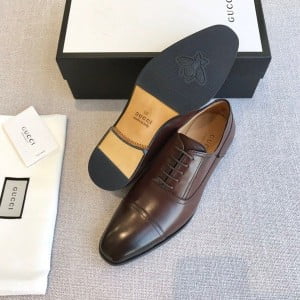 Gucci Lace Up Mens Dress Shoes Calfskin Leather Spring/Summer 2020 Collection - Image 7