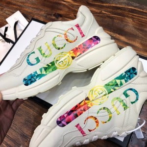 Gucci Logo Rhyton Dad Sneakers 602046 Calfskin Leather Spring/Summer 2020 Collection - Image 8