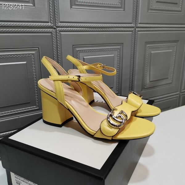 Gucci Marmont Block Heel Sandals Calfskin Leather Fall/Winter 2020 Collection Size