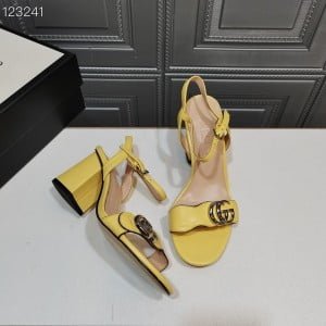 Gucci Marmont Block Heel Sandals Calfskin Leather Fall/Winter 2020 Collection - Image 6