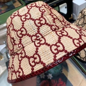 Gucci Raffia Straw Fedora Snakskin Trim Hat Spring/Summer 2020 Collection - Image 8