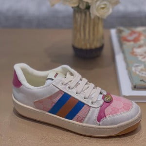 Gucci Screener Sneaker with GG Canvas ‎‎570443 Butter Calfskin Leather Spring/Summer 2019 Collection - Image 3