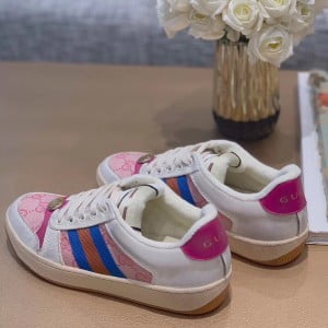 Gucci Screener Sneaker with GG Canvas ‎‎570443 Butter Calfskin Leather Spring/Summer 2019 Collection - Image 6