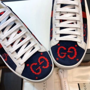 Gucci Velour Ace Sneakers 499410 Calfskin Leather Spring/Summer 2020 Collection - Image 4