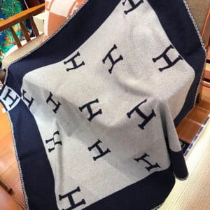 Hermes Avalon Signature H Wool Throw Blanket - Image 3