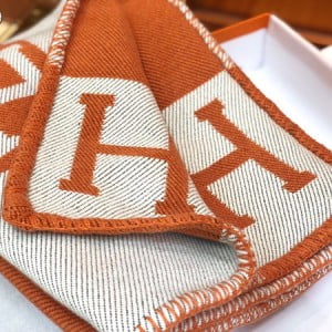 Hermes Avalon Signature H Wool Throw Blanket - Image 7