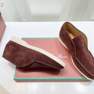 Loro Piana Open Deck Walk Loafers Unsex Shoes Suede Leather Spring/Summer 2022 Collection - Image 9