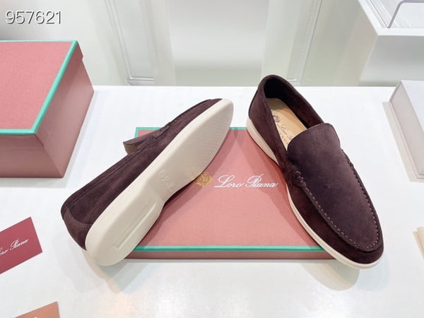 Loro Piana Summer Walk Loafers Unsex Shoes Suede Leather Spring/Summer 2022 Collection Size *